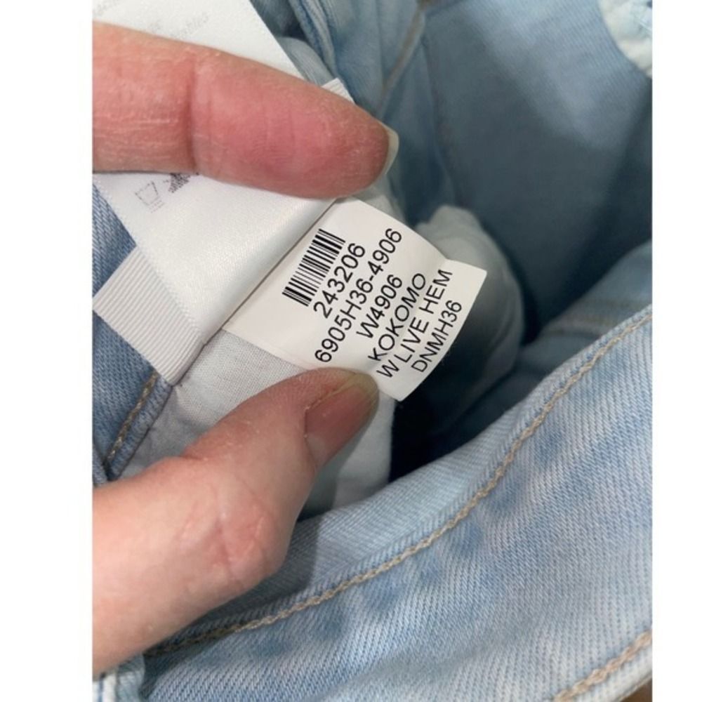 Paige Cindy Crop Jeans W/26 Blue Raw Hem Kokomo 6905H36-4906 LN - Picture 7 of 14